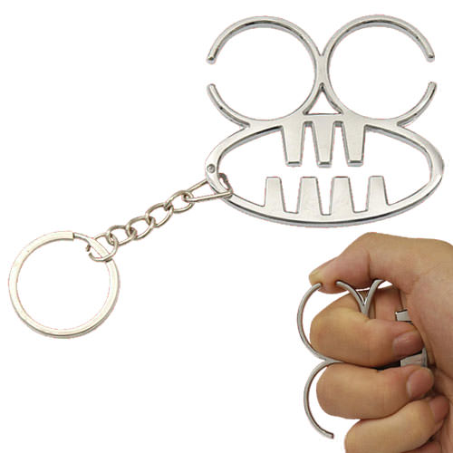 Self Defense Frogger Mini Keychain Knuckle Silver Collectible Weapons - Tophatter Daily Deals